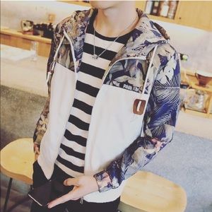 Men's Floral Bomber Windbreaker